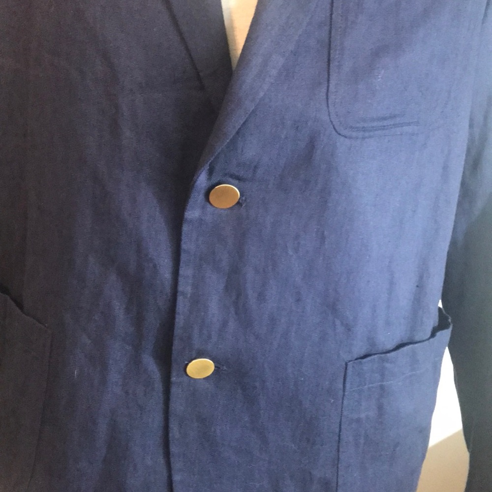 Vince Blue Sport Coat with Notched Lapel and Textured Fabric. MensXL - Picture 3 of 8